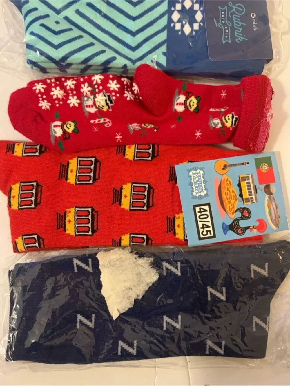 5-Pack Novelty Graphic Crew Socks Bundle Travel Holiday Portugal ZenHub Rubrik